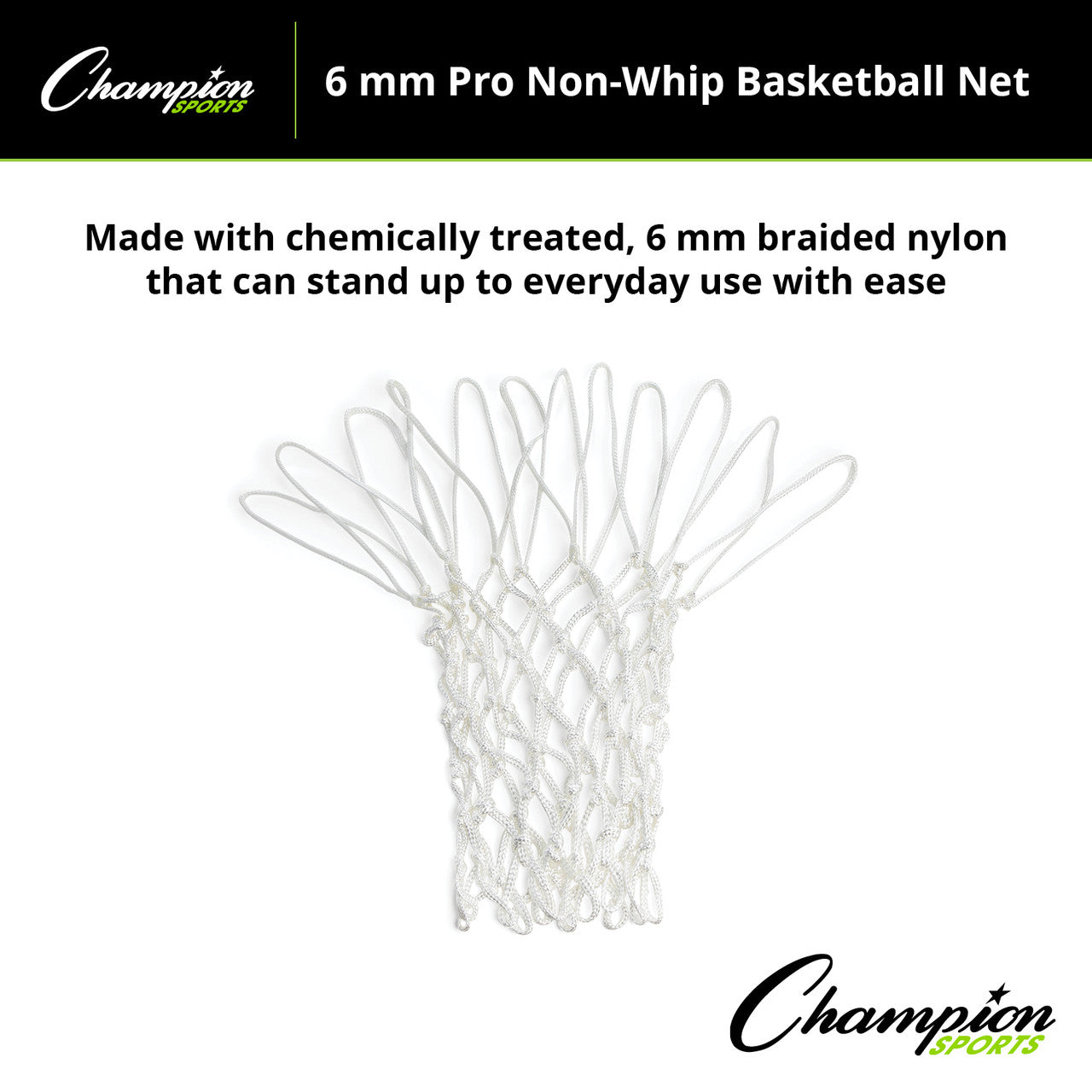 6mm Braided Nylon PRO Anti-Whip Basketball Net