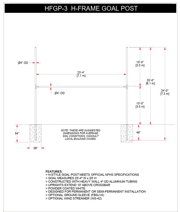 Jaypro Economy Official Goal Posts (Pair)