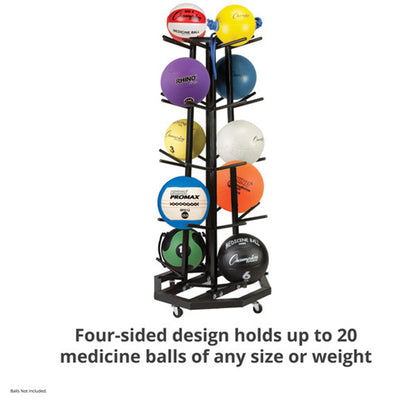 Deluxe Medicine Ball Tree - 4 Sided Storage Cart