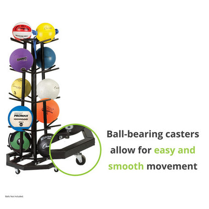 Deluxe Medicine Ball Tree - 4 Sided Storage Cart