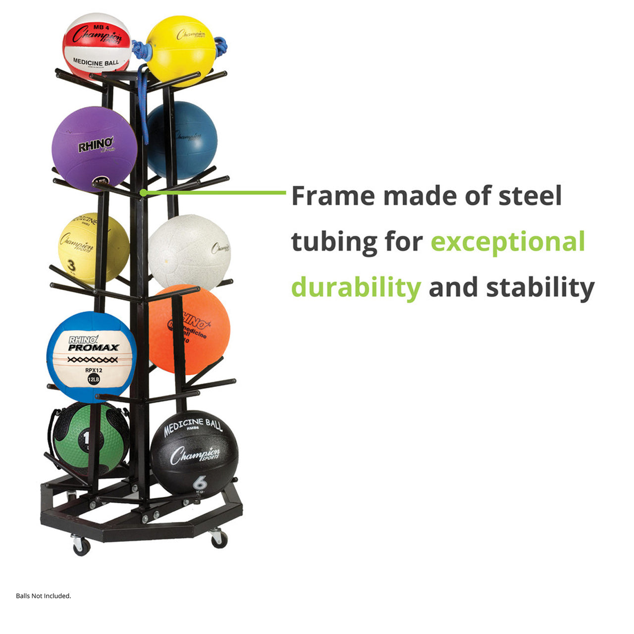 Deluxe Medicine Ball Tree - 4 Sided Storage Cart