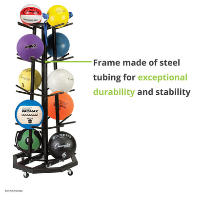 Deluxe Medicine Ball Tree - 4 Sided Storage Cart