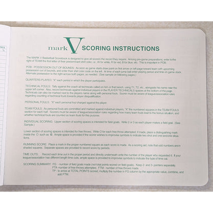 MARK V BASKETBALL SCOREBOOK - UPDATED 2024 MODEL