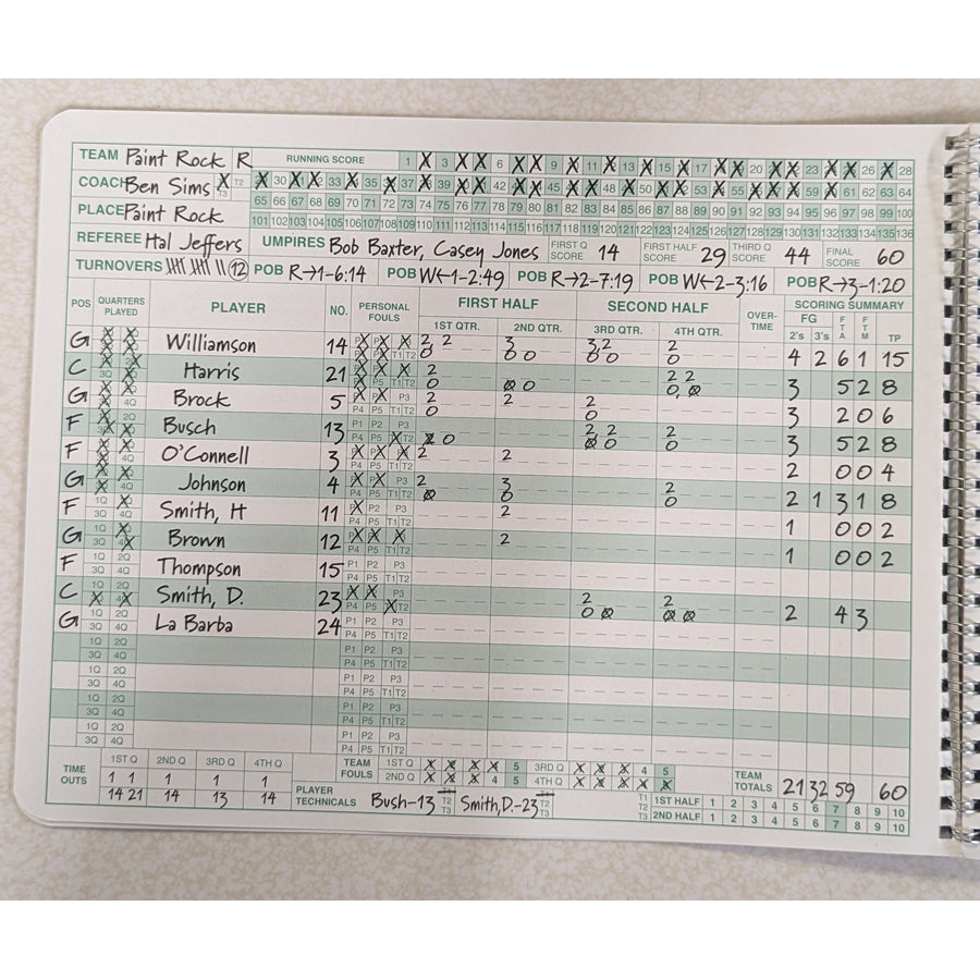 MARK V BASKETBALL SCOREBOOK - UPDATED 2024 MODEL