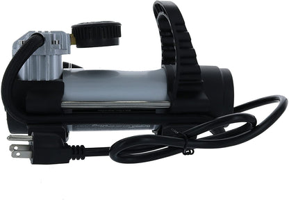 Compact Electric Inflator With Pressure Gauge and Adapters