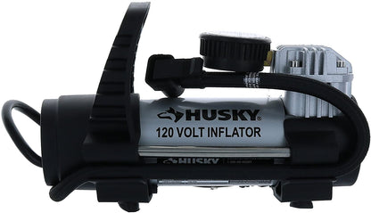 Compact Electric Inflator With Pressure Gauge and Adapters