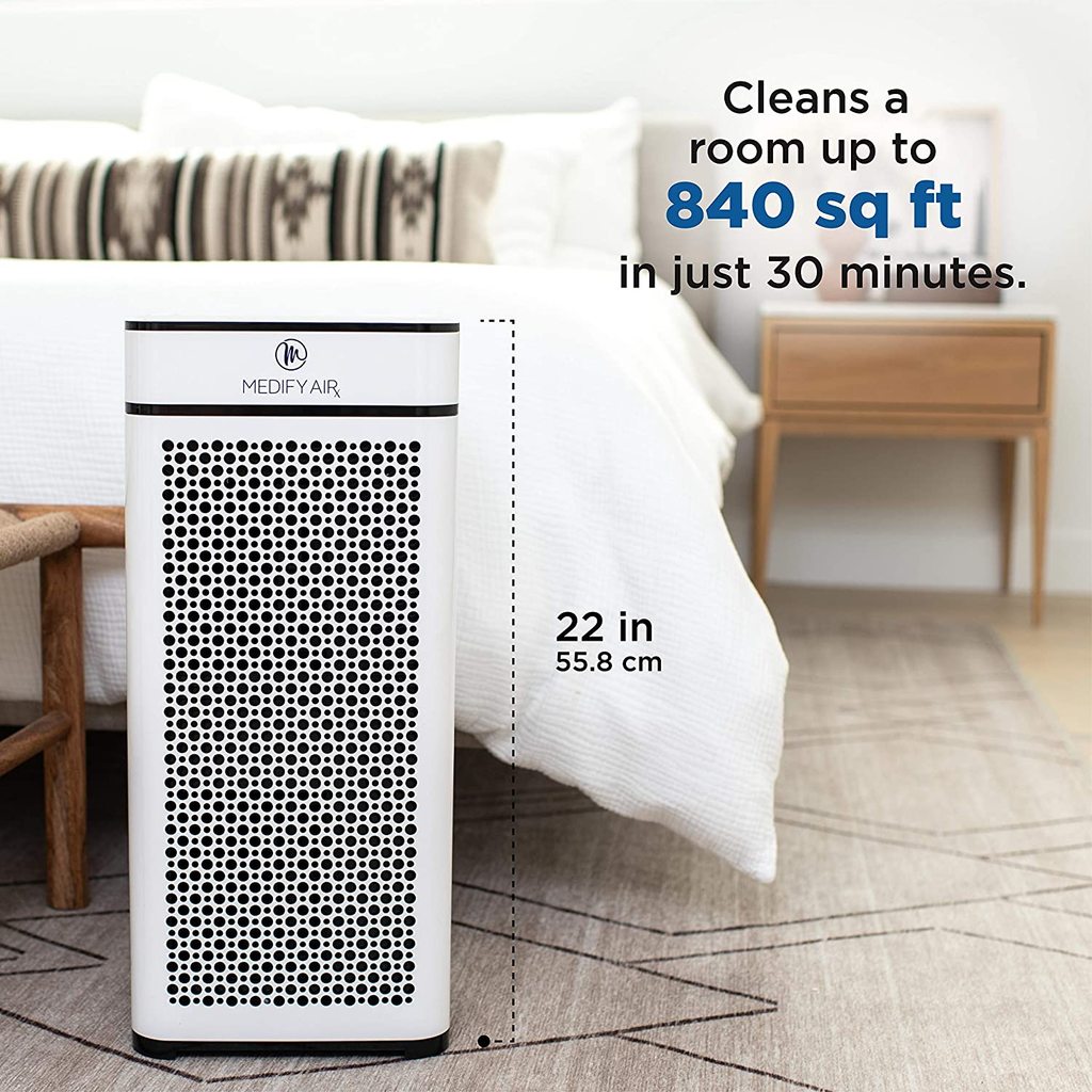 MEDIFY AIR MA-40 AIR PURIFIER - TRUE HEPA H13 - Removes 99.99% of airborne COVID and SARS surrogates! White