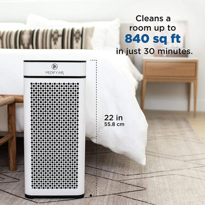 MEDIFY AIR MA-40 AIR PURIFIER - TRUE HEPA H13 - Removes 99.99% of airborne COVID and SARS surrogates! White