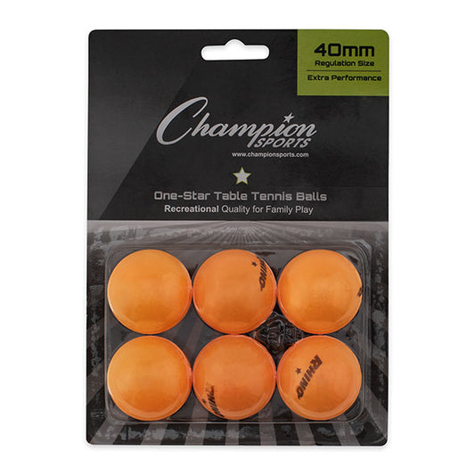 Orange Rhino 1 Star Table Tennis Balls (Pack of 6)