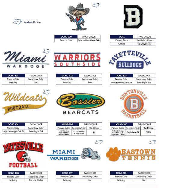 Outdoor Cap Embroidery And Logo Options 1 LETTER 1 COLOR EMBROIDERY FRONT