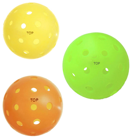 TOP OUTDOOR PICKLEBALL - DOZEN - SPECIFY COLOR  YELLOW , NEON GREEN, ORANGE Yellow