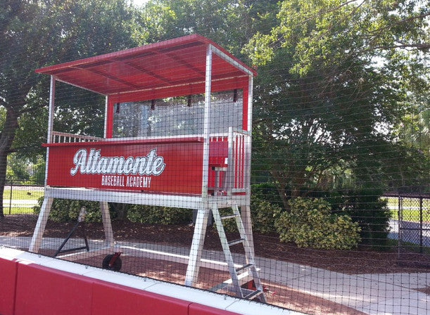 Portable Press Box, Coaching or Filming Tower Light Blue vinyl top