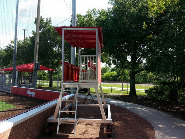 Portable Press Box, Coaching or Filming Tower Light Blue vinyl top