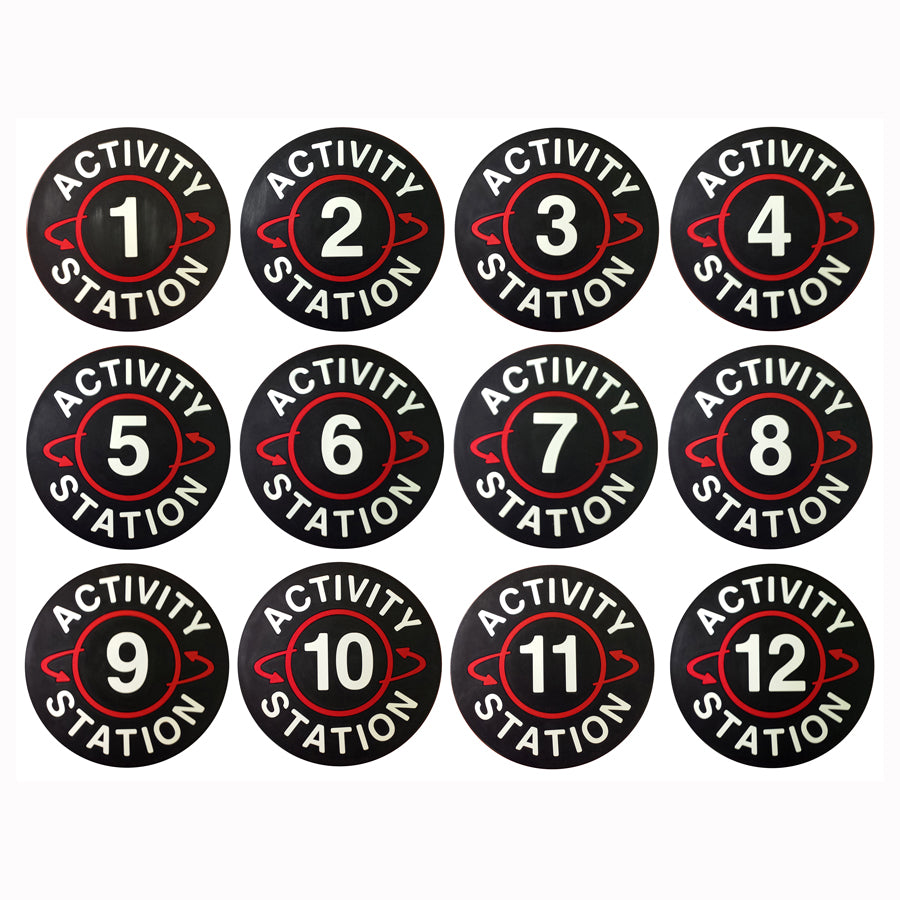 Activity Station Spot Marker Set Numbered 1-12