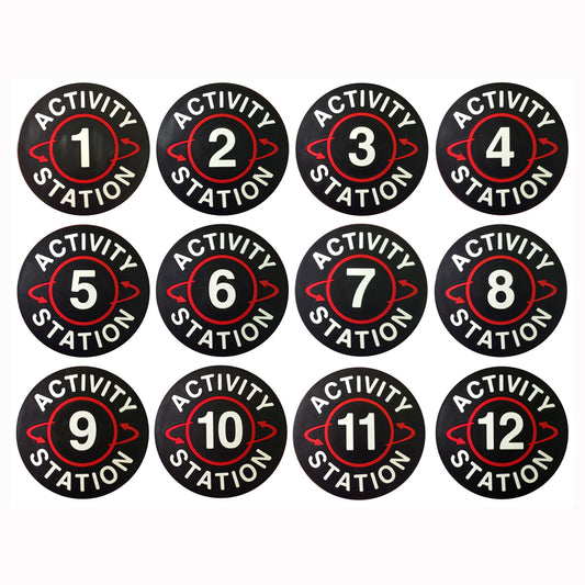 Activity Station Spot Marker Set Numbered 1-12