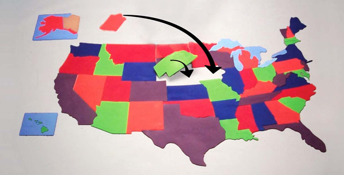 Jumbo U.S. Map Floor Puzzle Set