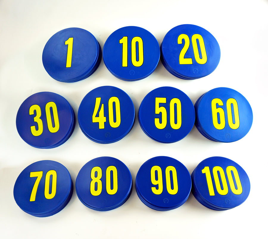 9" Numbered Poly Spot Marker Set SET NUMBERED 1-100