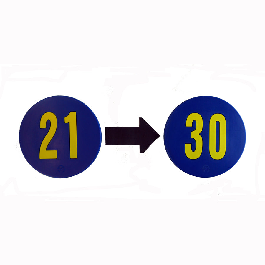9" Numbered Poly Spot Marker Set SET NUMBERED 21-30