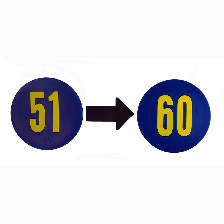 9" Numbered Poly Spot Marker Set SET NUMBERED 51-60