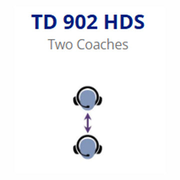 Porta Phone TD 902HDS (1 Dual Ear, 1 Single Ear) 2 Coach Single Channel Full Duplex System