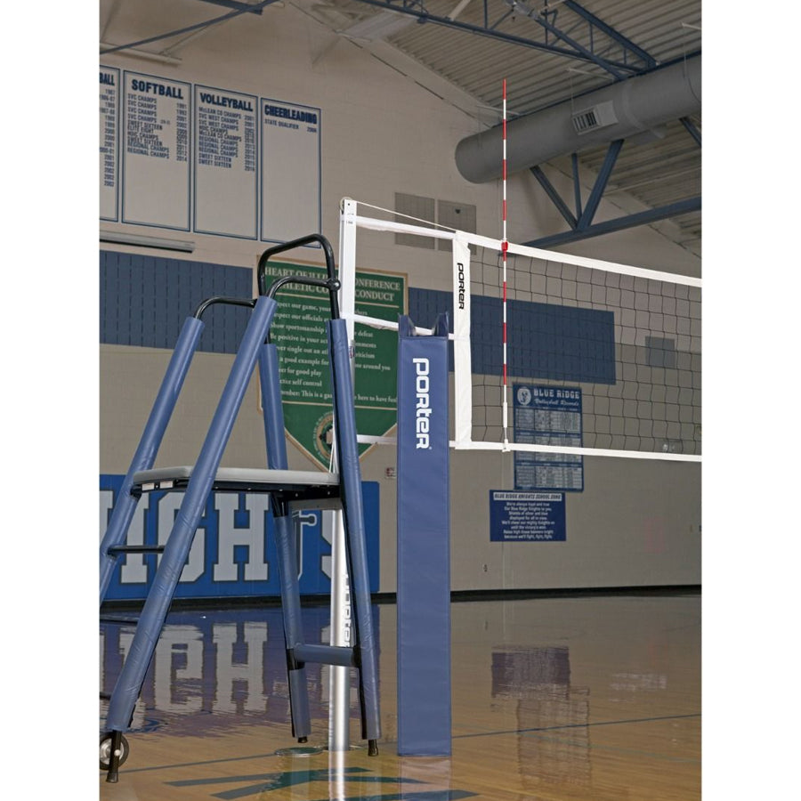 Porter Powr-Line 3" Competition Plus Volleyball Package w/ Judge's Stand Light Blue