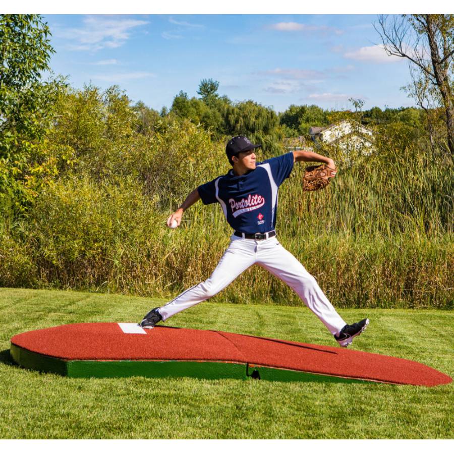 Portolite 1150 High School Standard Two-Piece Baseball Practice Pitching Mound - 10"H x 10'6"L x 4'W