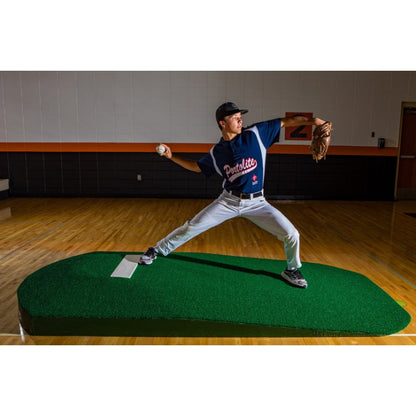 Portolite 1175 High School Oversized One-Piece Baseball Practice Pitching Mound -  10"H x 10'6"L x 5'W Green Turf