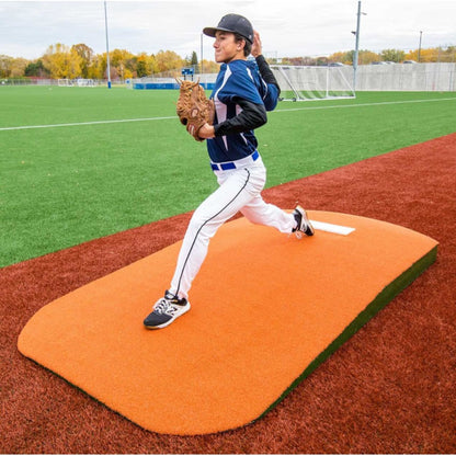 Portolite 1175 High School Oversized One-Piece Baseball Practice Pitching Mound -  10"H x 10'6"L x 5'W Green Turf