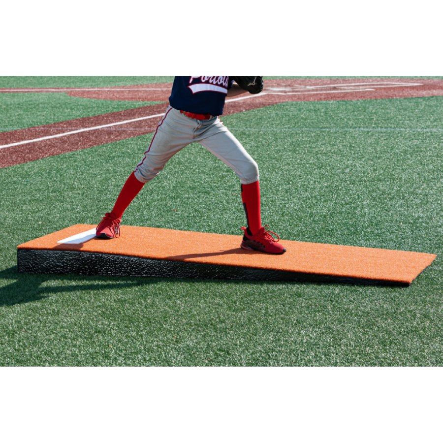 Portolite 8030 Youth Junior One-Piece Baseball Practice Pitching Mound - 6"H x 6'8"L x 2'6"W Green Turf