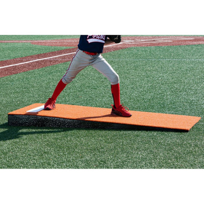 Portolite 8030 Youth Junior One-Piece Baseball Practice Pitching Mound - 6"H x 6'8"L x 2'6"W Green Turf