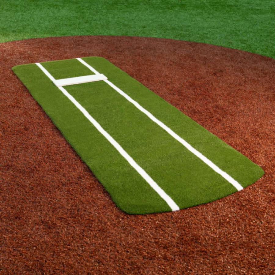 Portolite PROSP1036 Pro Spiked Softball Game Pitching Mat W/ Lane Stripes - 11'L x 4'W