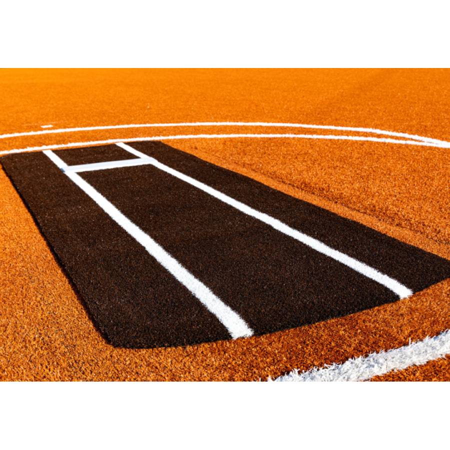 Portolite PROSP1036 Pro Spiked Softball Game Pitching Mat W/ Lane Stripes - 11'L x 4'W