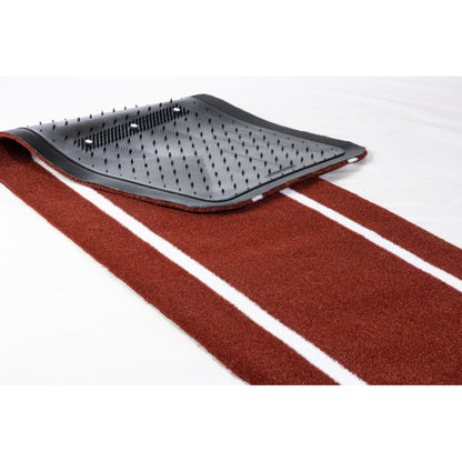 Portolite SPP1136 Signature Spiked Softball Practice Pitching Mat W/ Lane Stripes - 11'L x 3'W