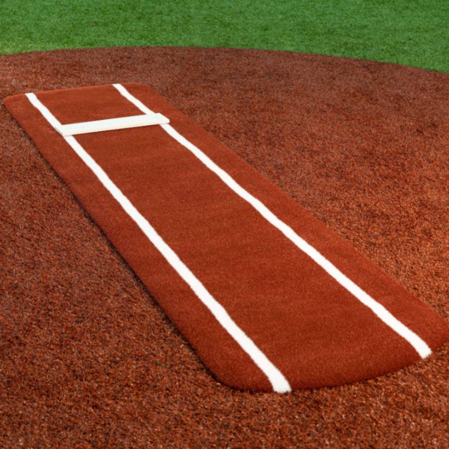 Portolite UPP1136 Ultimate Spiked Softball Practice Pitching Mat W/ Lane Stripes - 11'L x 3'W