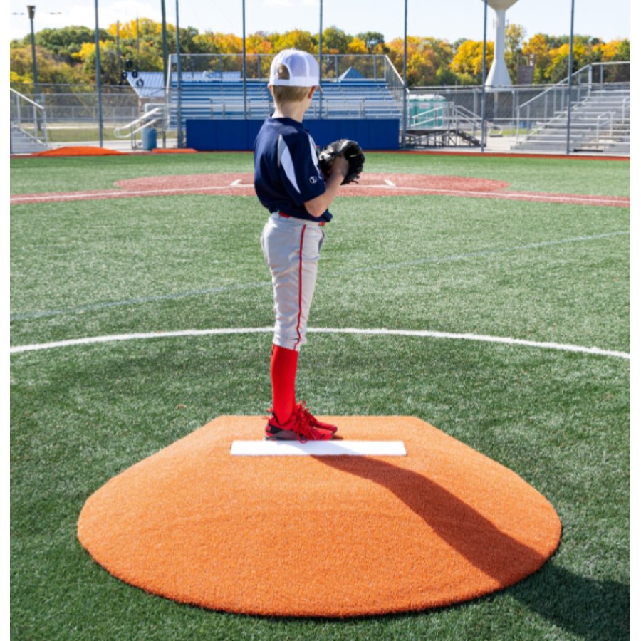 Portolite 7363 Youth 6" Oversized Stride Off One-Piece Baseball Game Pitching Mound - 6"H x 6'L x 5'W Green Turf