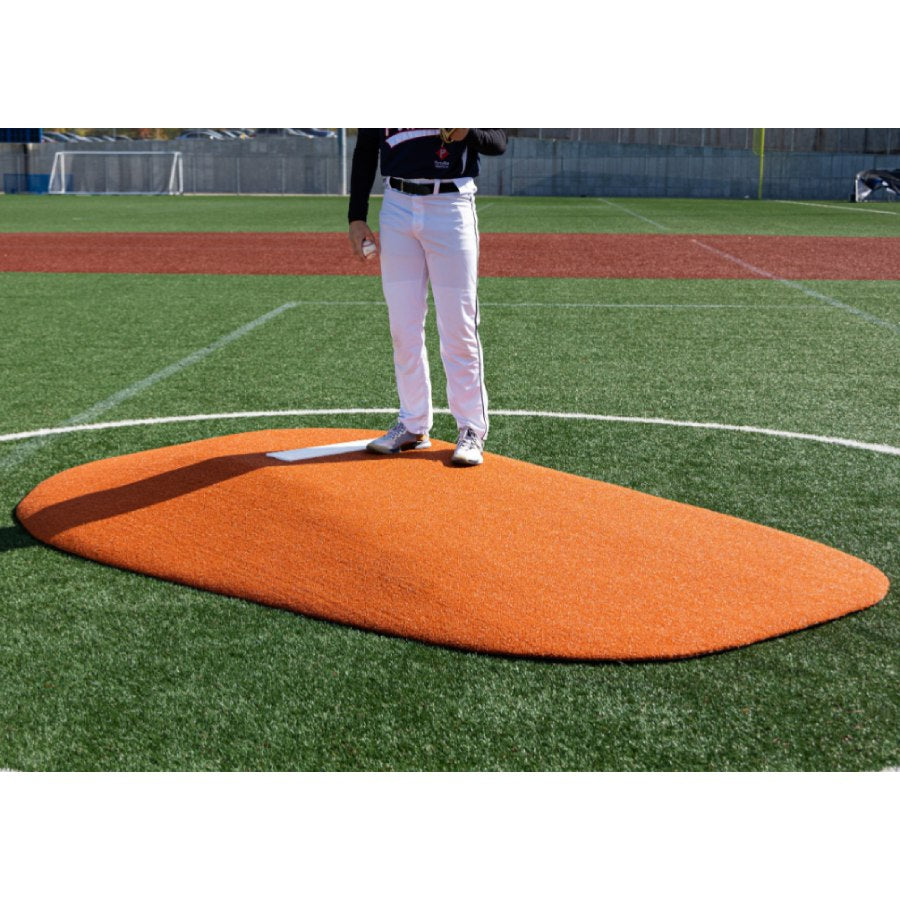 Portolite 9550 High School 10" One-Piece Baseball Game Pitching Mound - 10"H x 11'3"L x 7'7"W Green Turf