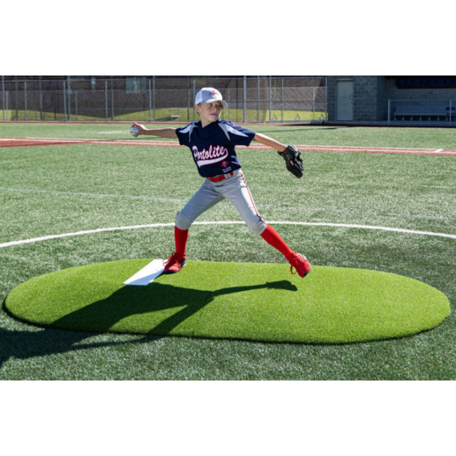 Portolite TPM6107 Youth 6" Two-Piece Baseball Game Pitching Mound - 6"H x 8'11"L x 5'W Green Turf
