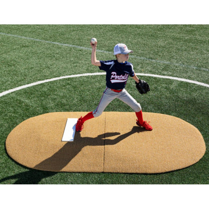 Portolite TPM6107 Youth 6" Two-Piece Baseball Game Pitching Mound - 6"H x 8'11"L x 5'W Green Turf