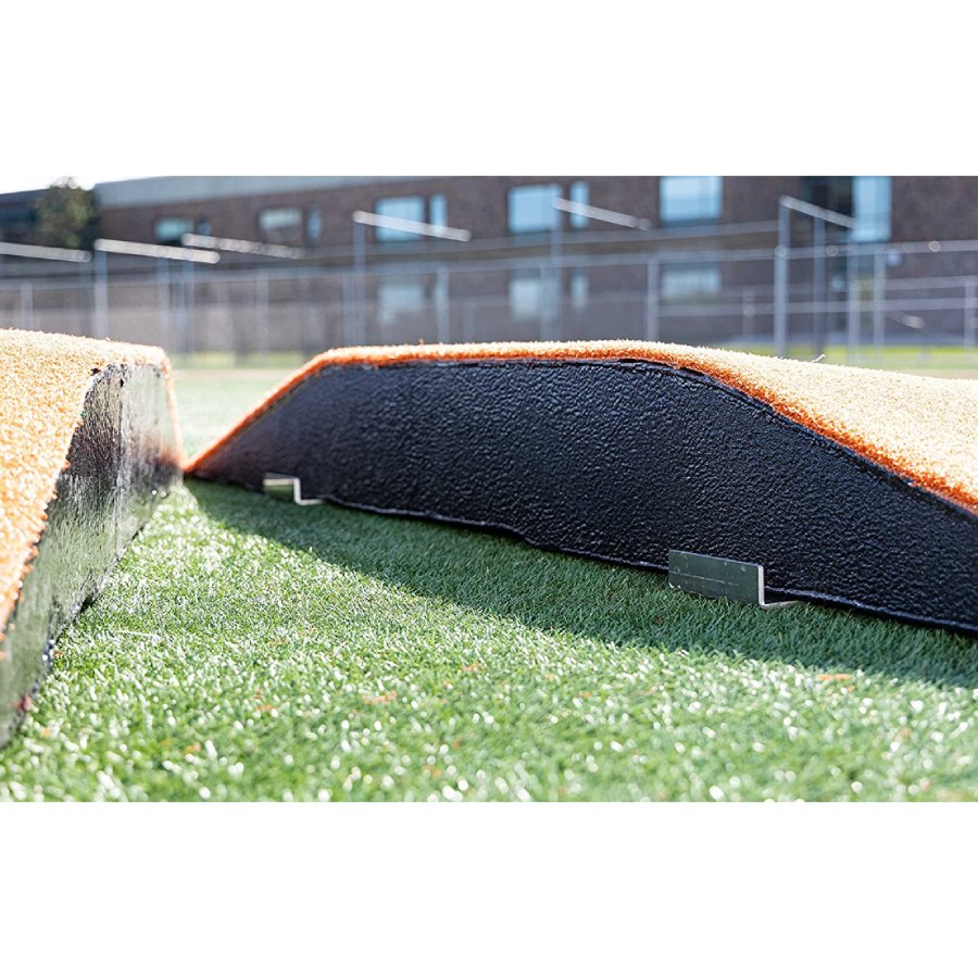 Portolite TPM8125 High School 8" Two-Piece Baseball Game Pitching Mound - 8"H x 10'5"L x 7'W Green Turf