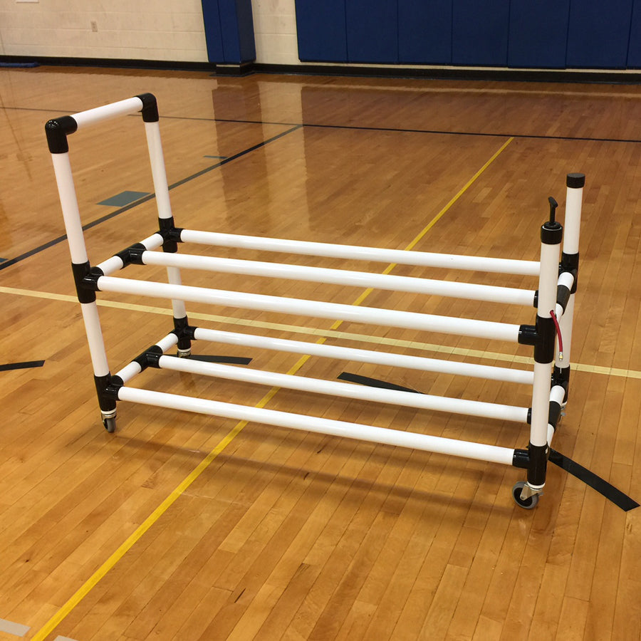 Power Dribble Ball Cart With Ball Pump Built In 10 Ball Cart w/ Pump