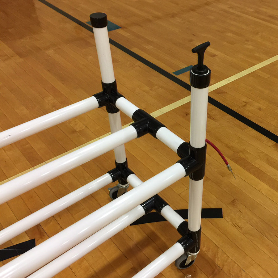 Power Dribble Ball Cart With Ball Pump Built In 10 Ball Cart w/ Pump