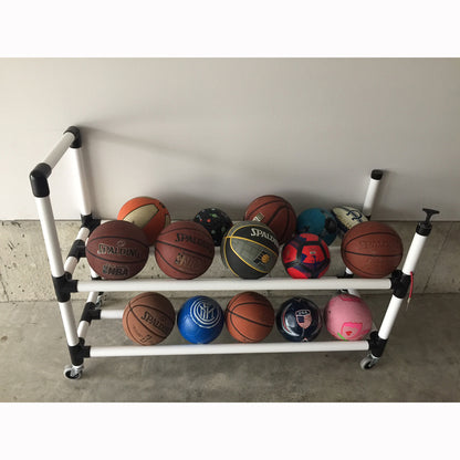Power Dribble Ball Cart With Ball Pump Built In 10 Ball Cart w/ Pump