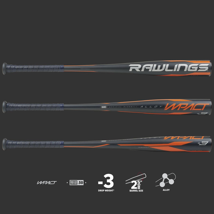 Rawlings 2020 BBZ13 Impact NFHS/NCAA Impact Alloy Baseball Bat -3 31" 28 Oz.