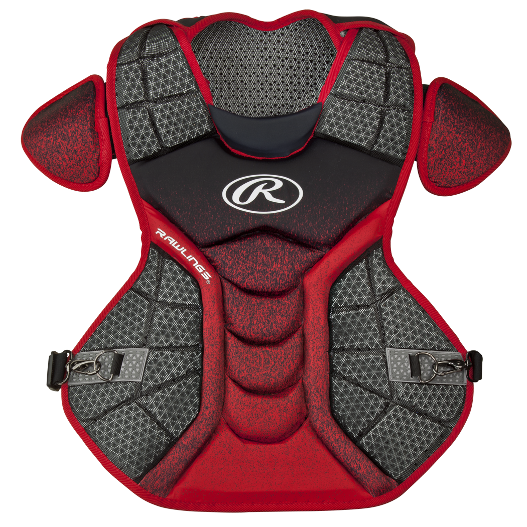 Rawlings Velo 2.0 Catcher's Chest Protector - Intermediate Black / Scarlet