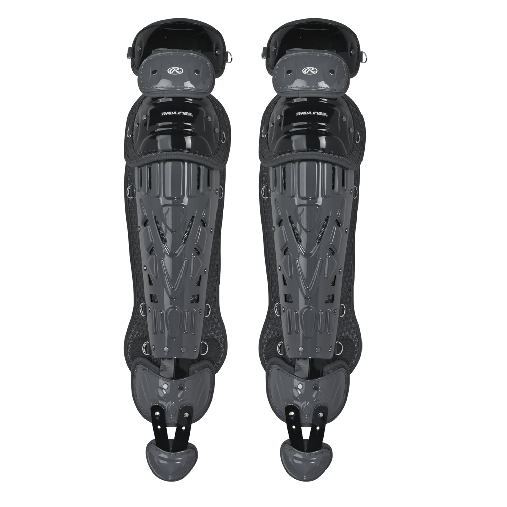 Rawlings Velo 2.0 Two Tone Catcher's Leg Guards - Adult Black / Graphite