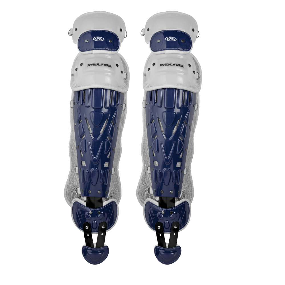 Rawlings Velo 2.0 Two Tone Catcher's Leg Guards - Intermediate Navy / White