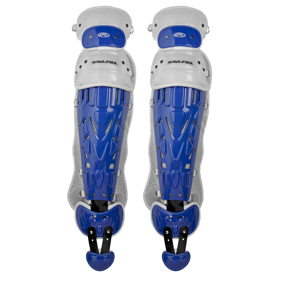 Rawlings Velo 2.0 Two Tone Catcher's Leg Guards - Intermediate Royal / White