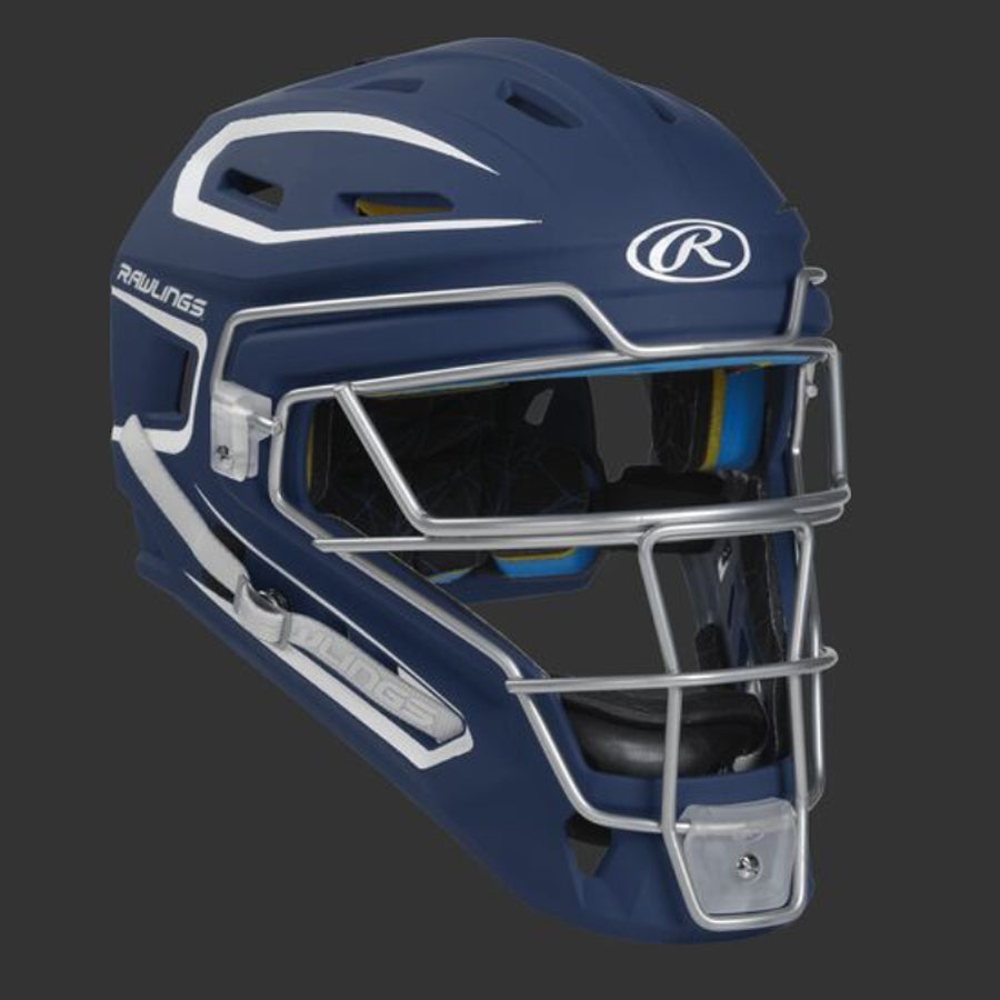 Rawlings CHMACH Adult Mach Series Hockey Style Catchers Helmet Meets NOCSAE Standard Navy
