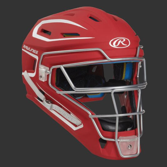 Rawlings CHMACH Adult Mach Series Hockey Style Catchers Helmet Meets NOCSAE Standard Scarlet
