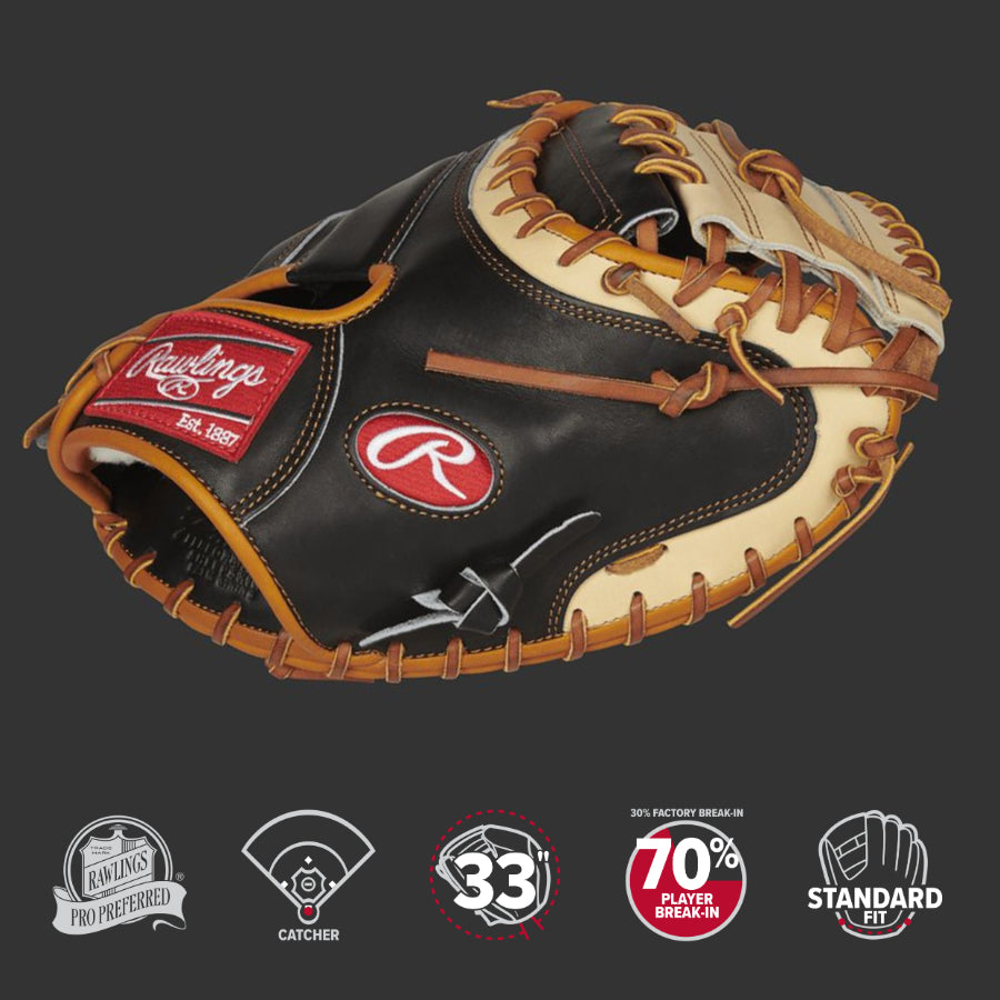 Rawlings Pro Prefered CM33 Pattern One-Piece Closed Web Conventional Back